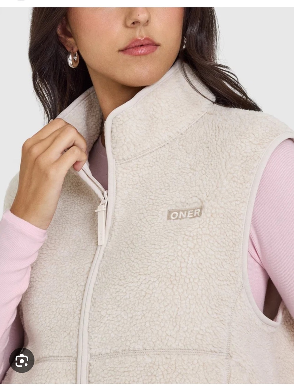 NWT Oner Active Sand Zip-Up Fleece Gilet Sz Large